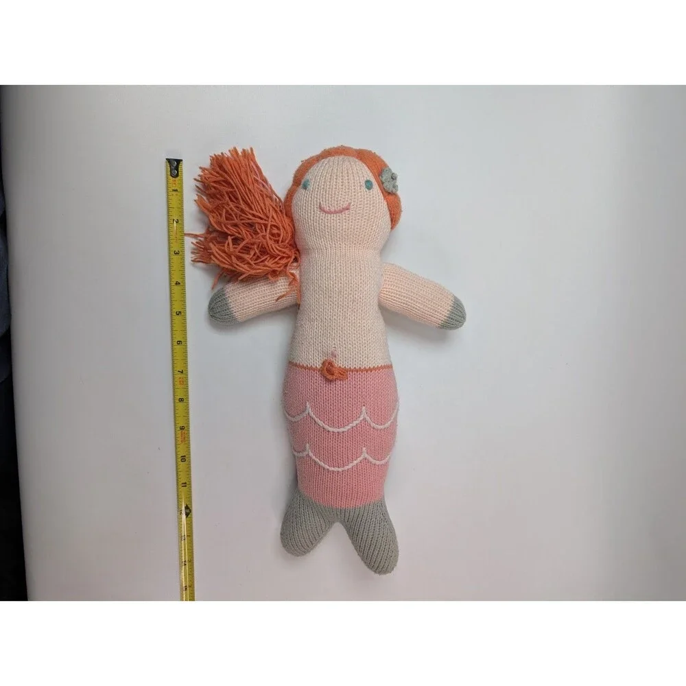 BLABLA Melody the Mermaid Knit Plush Doll Orange Hair 18” Soft Toy Pink Peru